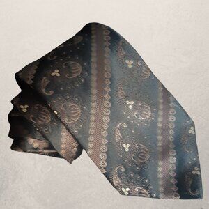 Zanetti Silk Necktie -Brown, Black & Tan Diagonal Stripe w/ Paisley